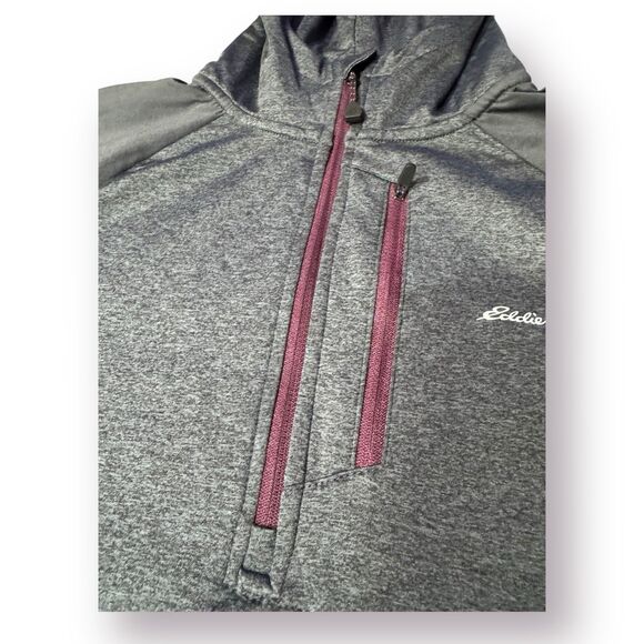 Eddie Bauer Mens Medium Gray 1/4 Zip Sweatshirt Hoodie Shirt Size Large Gorpcore - Picture 3 of 7